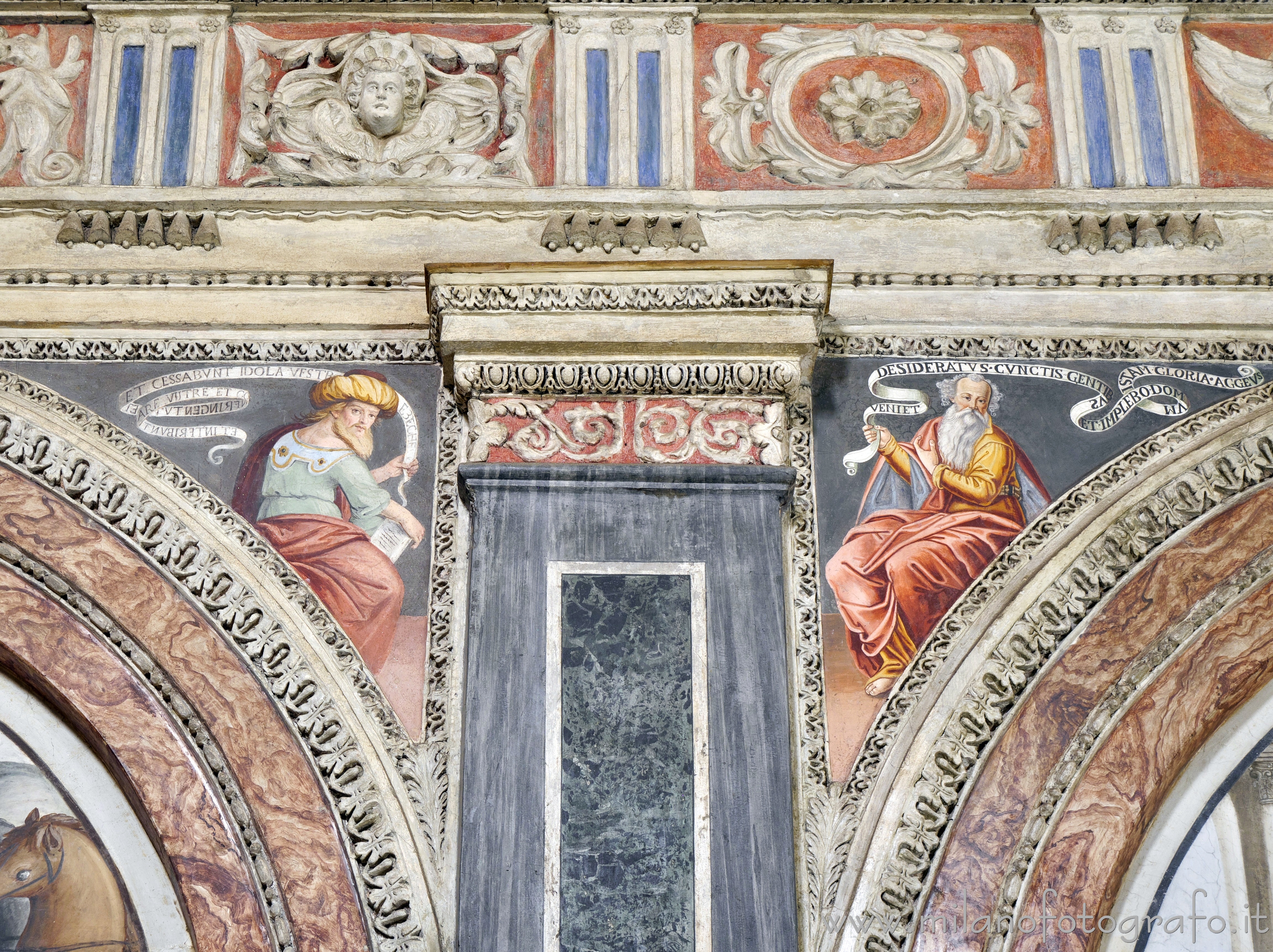 Biella (Italy) - Prophets with scrolls in the choir of the Church of the Holy Trinity